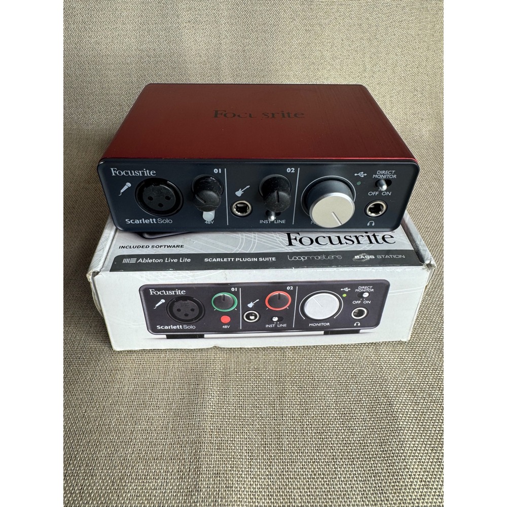 Focusrite Scarlett Solo 1st Gen USB Audio Interface W/ Original Box - Tested